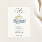 Little Pumpkin Blue Boy Baby shower Invitation Kaart