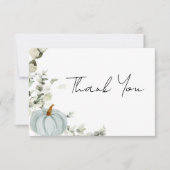 Little Pumpkin Blue Boys Baby shower Bedankkaart (Voorkant)