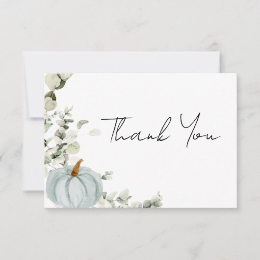 Little Pumpkin Blue Boys Baby shower Bedankkaart (Voorkant)