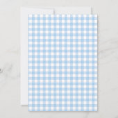 Little Pumpkin Blue Gingham Herfst Baby shower Kaart (Achterkant)