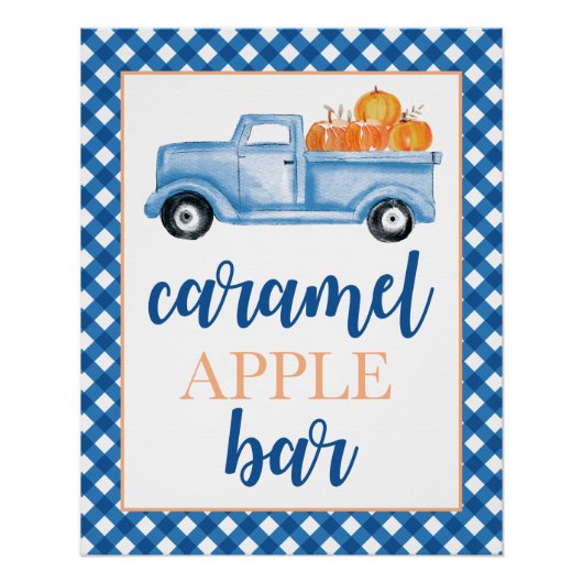 Little Pumpkin blue Herfst Birthday Food Perfect Poster (Voorkant)