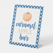 Little Pumpkin blue Herfst Birthday Food Reclamebord Met Voetstuk (Voorkant)