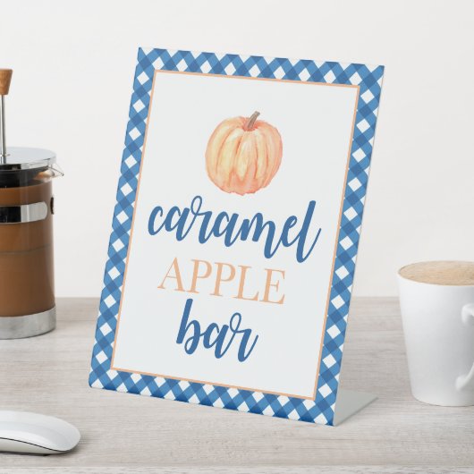 Little Pumpkin blue Herfst Birthday Food Reclamebord Met Voetstuk (Insitu)