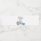 Little Pumpkin Blue Truck 1e verjaardag Waterfles Etiket (Enkel label)