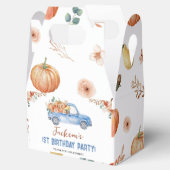Little Pumpkin Blue Truck eerste verjaardag gunstb Bedankdoosjes (Geopend)