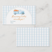 Little Pumpkin Blue Truck Gingham How Many Candies Informatiekaartje (Voorkant / Achterkant)