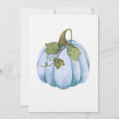 Little Pumpkin Blue waterverf Boy Baby shower Kaart (Achterkant)