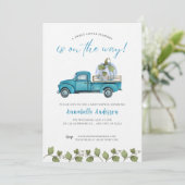 Little Pumpkin Blue waterverf Boy Baby shower Kaart (Staand voorkant)