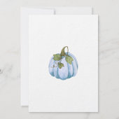 Little Pumpkin Blue waterverf Boy Baby shower Kaart (Achterkant)