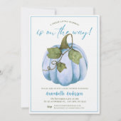 Little Pumpkin Blue waterverf Boy Baby shower Kaart (Voorkant)