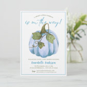 Little Pumpkin Blue waterverf Boy Baby shower Kaart (Staand voorkant)