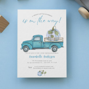 Little Pumpkin Blue waterverf Boy Baby shower Kaart