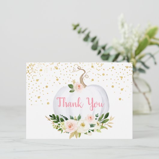 Little Pumpkin Blush Gold Bedankt (Staand voorkant)