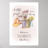 Little Pumpkin Blush Herfst Baby shower Welcome Si Poster (Voorkant)