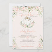 Little Pumpkin Blush Pink Floral Herfst Baby showe Kaart (Voorkant)