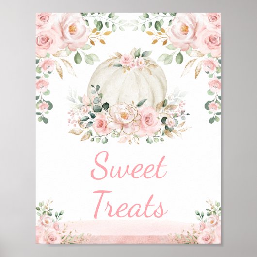 Little Pumpkin Blush Roos Gold Sweet Treats teken Poster (Voorkant)