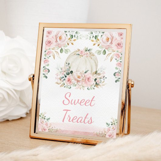 Little Pumpkin Blush Roos Gold Sweet Treats teken Poster