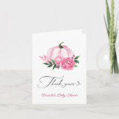 Little Pumpkin Blush Roze Rustiek Baby shower Dank Kaart (Voorkant)