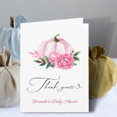 Little Pumpkin Blush Roze Rustiek Baby shower Dank Kaart