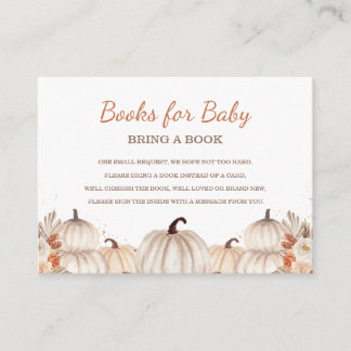 Little Pumpkin Boeken voor Baby, Baby Shower Informatiekaartje