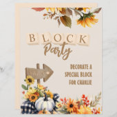 Little Pumpkin Boerderij Block Activity Sign (Voorkant / Achterkant)