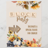 Little Pumpkin Boerderij Block Activity Sign (Voorkant)