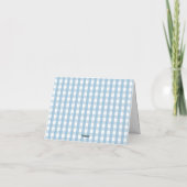 Little Pumpkin Boho Blue Gingham opgevouwen Bedankkaart (Achterkant)