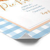 Little Pumpkin Boho Blue Gingham Pie Bar Poster (Hoek)