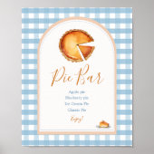 Little Pumpkin Boho Blue Gingham Pie Bar Poster (Voorkant)