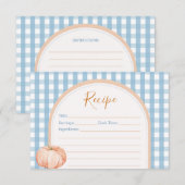 Little Pumpkin Boho Blue Gingham Recept Kaart (Voorkant / Achterkant)