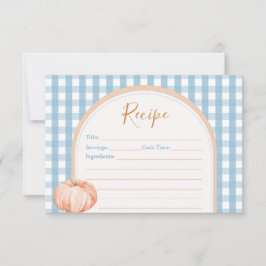 Little Pumpkin Boho Blue Gingham Recept Kaart