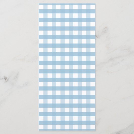 Little Pumpkin Boho Blue Gingham Verjaardag Menu (Achterkant)