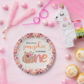 Little Pumpkin Boho Floral 1st Bday Papier Bord (Feest)