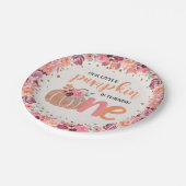 Little Pumpkin Boho Floral 1st Bday Papier Bord (Gekanteld)
