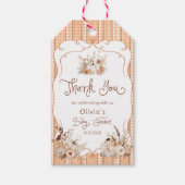 Little Pumpkin Boho Floral Baby shower Bedankt Cadeaulabel (Voorkant)
