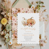 Little Pumpkin Boho Floral Baby shower Kaart
