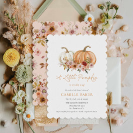 Little Pumpkin Boho Floral Baby shower Kaart