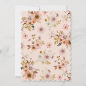 Little Pumpkin Boho Floral Baby shower Kaart (Achterkant)