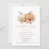 Little Pumpkin Boho Floral Baby shower Kaart (Voorkant)