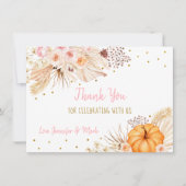 Little Pumpkin Boho Floral Bedankkaart (Voorkant)