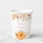 Little Pumpkin Boho Floral Birthday Papieren Bekers (Voorkant)