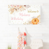 Little Pumpkin Boho Floral Birthday Spandoek (Insitu)