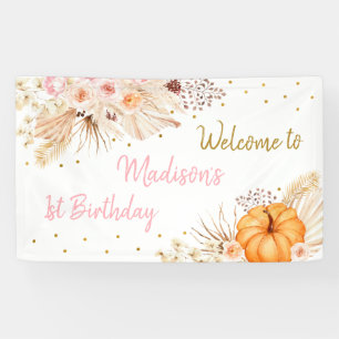 Little Pumpkin Boho Floral Birthday Spandoek