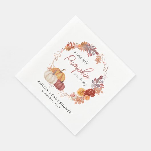 Little Pumpkin Boho Genderneutraal Baby shower Servet (Hoek)