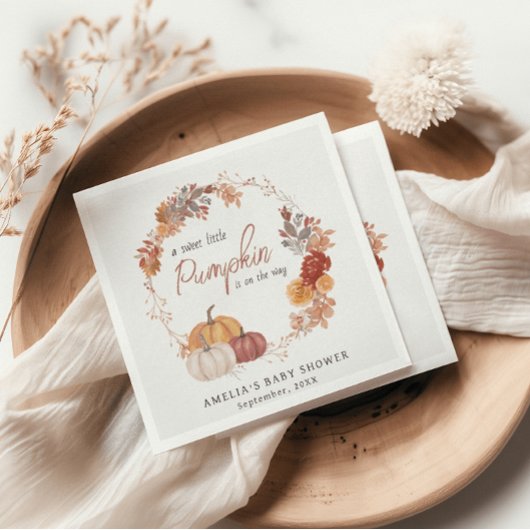 Little Pumpkin Boho Genderneutraal Baby shower Servet