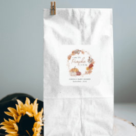 Little Pumpkin Boho Genderneutraal Baby shower Vierkante Sticker