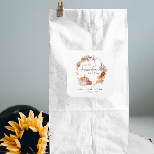 Little Pumpkin Boho Genderneutraal Baby shower Vierkante Sticker