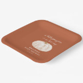 Little Pumpkin Boho Herfst Baby shower Papieren Bordje (Gebogen)