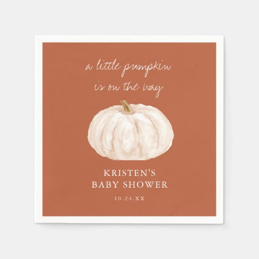 Little Pumpkin Boho Herfst Baby shower Servet (Voorkant)