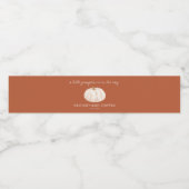 Little Pumpkin Boho Herfst Baby shower Waterfles Etiket (Enkel label)